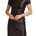 Helmut Lang NWT$425  Faux-leather Twist Short Sleeve Mini Dress Photo 1