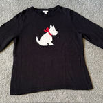 Croft & Barrow  Scottie Dog Sweater Black Womens Size XL NWT Pullover Cotton Photo 0