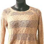 Pink republic  Women’s Lightweight Open Knit Pullover Sweater Size Large Blush Photo 4