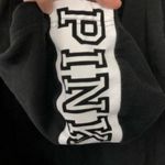 PINK - Victoria's Secret PINK by Victoria's Secret Black & White Pink Nation Hood Hooded Sweatshirt XS Photo 4