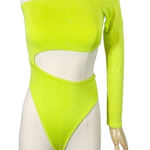 Naked Wardrobe Cut Out One Shoulder Long Sleeve Bodysuit Top Size Small Photo 0