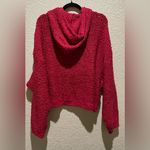 Pilcro Anthropology  NWOT Cozy Red Knit Hoodie Sweater Size XL Oversized Photo 3