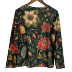 Source Unknown NWOT Floral Long Sleeve Top - Black Olive Red XL Photo 1
