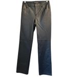 Lafayette 148 New York Manhattan Leather & Stretch Knit Cigarette Pants sz. 4 Photo 2