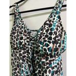 NWT Swim Solutions Floating Islands Tiered Ruffle V Neck Tankini Swimsuit Top 10 White Photo 4