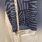 Orvis  Crew Neck Short Sleeve Geometric Pattern Blue Tee Shirt Dress Size L Photo 7