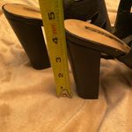 Audrey Brooke  Black Leathed Heeled Sandals Size 9.5 Photo 3