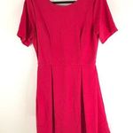 Single Womens Fit & Flare Mini Dress Pleated Skirt Short Sleeve Stretch Pink M Size M Photo 0