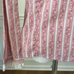 Vintage 70s Cottage Core Country Bicentennial Blouse Calico Lace S Pink Photo 6