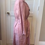 Catherine Malandrino Pink 100% linen wrap coat Size medium Photo 6