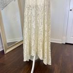 Whimsygoth Vintage Made in USA Cream White Sheer Floral Lace Midi Maxi Dress L Size L Photo 2