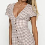 Princess Polly Loveliness Playsuit Brown Check Photo 0