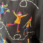 Michael Simon Lite Ice Skater Cardigan Size Small Vintage Sweater‎ Wearable Art Black Photo 5