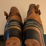 Sorel women chestnut brown suede rubber waterproof duck short boots 9 Photo 4