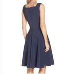 Gal Meets Glam Zoe Bow Fit and Flare Navy Blue Dress W-872 Sz 8 Photo 3