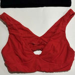 Victoria's Secret Lot of 2  Plunge Sports Bra XL Bright Cherry & Pure Black Photo 0