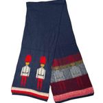 Nutcracker Christmas Holiday Soldier Blue Red Heavyweight 100% Acrylic Scarf Photo 0