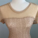 A’reve Cream Open Knit Crochet Cap Sleeve Dress Fringe Hem Embroidered Lace Sz S White Photo 3