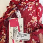 Xhilaration NWT Red Ivory Floral Ruffle Strappy Midi Dress New Photo 6