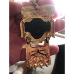Vintage Rare Salvador Teran Marbel Mexico Signed Aztec Warrior Pendant Necklace Gold Photo 6