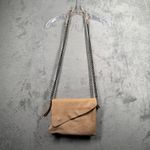 Maxon Collection Italian Blush Leather Foldover Clutch Chain Crossbody Bag Purse Tan Photo 1