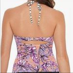 Salt+Cove Hawaii High Neck Halter tankini Swim Top Pink Photo 1