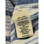 Per Se  PXL Blue Striped Linen Blend‎ Drawstring Waist Wide Leg Pants Photo 8