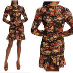 Veronica Beard NWT  Silk Hedera Floral Mini Dress Brown Size 10 Photo 1