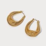 Gold Hoop Earrings, Thick Hoop Earrings, Geometric Hoops Photo 2