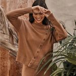 Summersalt  The Luxe Cashmere Blend Button 
Crewneck Sweater Photo 2