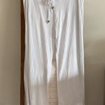 J Valdi  White Ribbed Wide Leg Women’s Cover Up Pants Photo 0