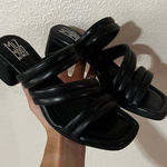 Miz Mooz Heeled Sandals Womens 38 NEW Black Oceania Padded Straps Modern Chic Photo 0