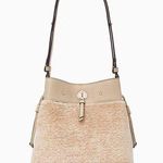 Kate Spade Marti Faux Shearling Bucket Bag Purse Tan Neutral Photo 0