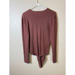 Missguided Mauve Brown Ribbed Knit Bodysuit Top Photo 1