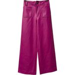 Maeve NWT Anthropologie  Colette Fuchsia Pink Wide Leg Cropped Vegan Leather 26 Photo 4