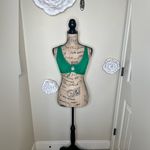 Kona Sol NTM: Keyhole Front Criss Cross Strappy Back Green Bikini Top Sz M Photo 1