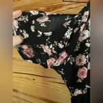 ASTR the label cold shoulder gauze multi floral black bodysuit size medium Photo 1