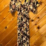 Love stitch black floral maxi dress with cinch waist and flowy sleeves Photo 2
