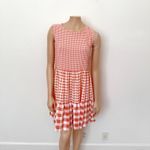 Aura [] Coral Pink Gingham Check Ruffle Hem Relaxed Fit Mini Dress NWT Sz Medium Photo 1