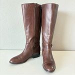 Ralph Lauren  Wide Calf Brown Leather Knee High Boots Zipper Women’s Size 8.5 B Photo 1