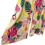 Nicole Miller  Tropical Print Wide Leg Spaghetti Strap Linen Jumpsuit Large NWT Photo 4