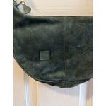 Anne Klein Crescent Shape Green Texture Lion Head Shoulder Bag Handbag Suede Y2K Photo 5