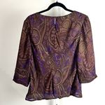 Talbots Vintage-Inspired Paisley Blouse Petite 14 Dark Academia Book Club Mood Photo 1