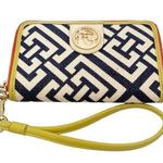 Spartina 449  Haig Point Folio Phone Wristlet Wallet Mermaid Blue Green Printed Photo 0