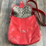 Coach  Vintage Soho Shoulder Crossbody Buckle Flap Purse Coral Red Leather Photo 7