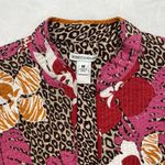 Rebecca Malone Reversible Floral Cheetah Print Lightweight Cotton Zip Jacket M Photo 1