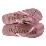Pink Bridesmaid Glitter Flip Flops Size LARGE 9/10 Photo 1