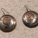 Vintage Mixed Medal Medallion Copper Brass Wood Boho Necklace and Earring Set Photo 3