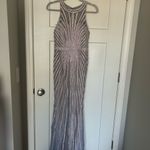 Milano Formals  Silver Sleeveless Prom Gown Photo 5