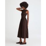 Madewell  The Melody Smocked Midi Dress Cotton Molasses Brown A Line Small NWT Photo 2